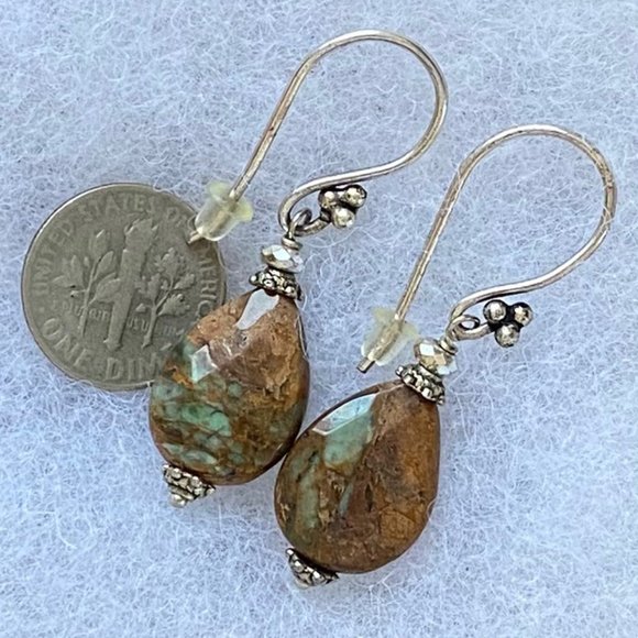 Jasper Earrings, Brown And Green Earrings, Natural Stone Earrings Boho Hippie - Picture 6 of 16